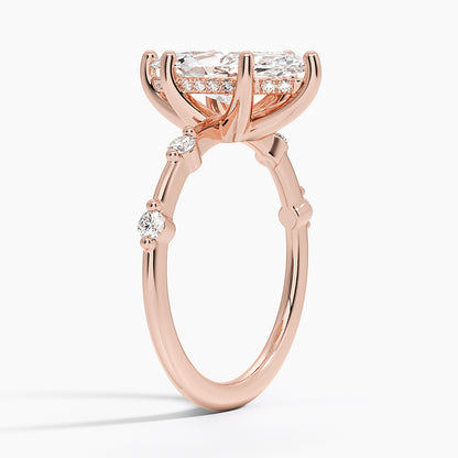 2.20 Marquise Kesim Hidden Halo Tasarım Tektaş Laboratuvar Pırlanta Yüzük - Zelora