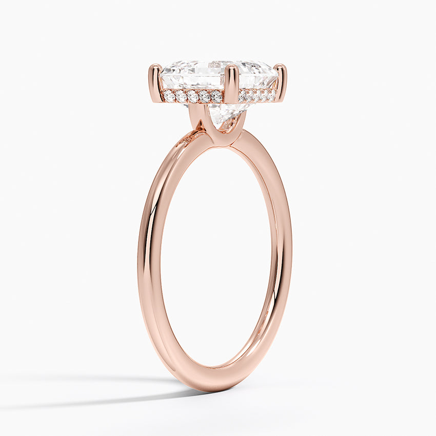2.10 Karat Asscher Kesim Hidden Halo Tasarım Tektaş Laboratuvar Pırlanta Yüzük - Lucerne