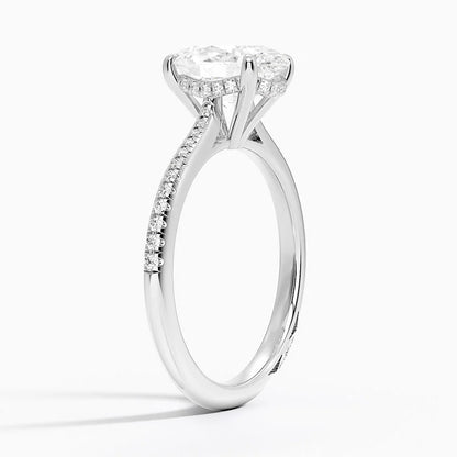 2.25 Karat Oval Hidden Halo Tasarım Tektaş Laboratuvar Pırlanta Yüzük - Milara