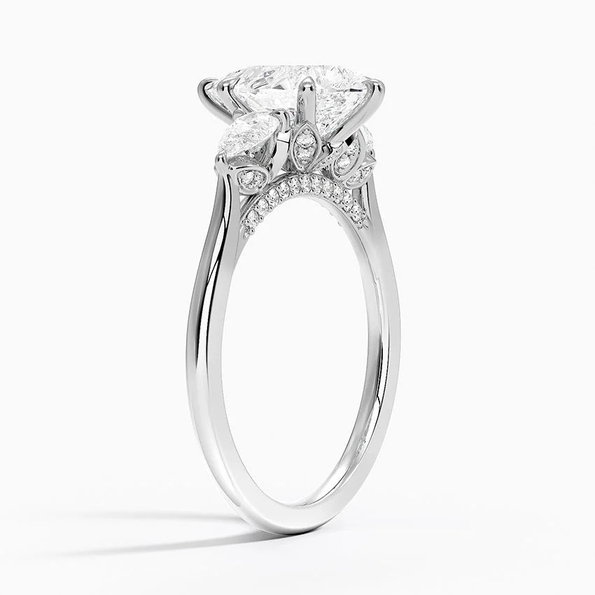 1.60 Carat Princess Halo Design Solitaire Lab Diamond Ring 18K - Florina 