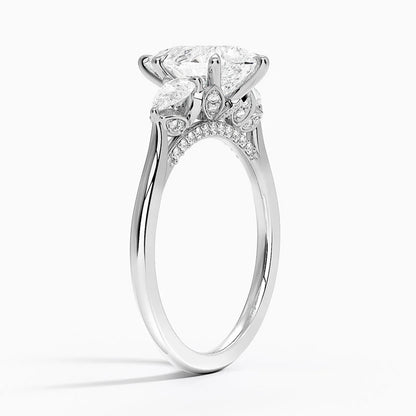1.60 Carat Princess Halo Design Solitaire Lab Diamond Ring 18K - Florina 