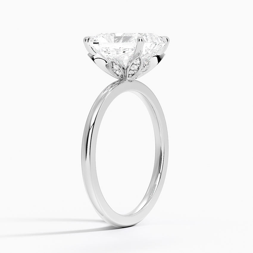 1.60 Carat Princess Halo Design Solitaire Lab Diamond Ring 18K - Florina 