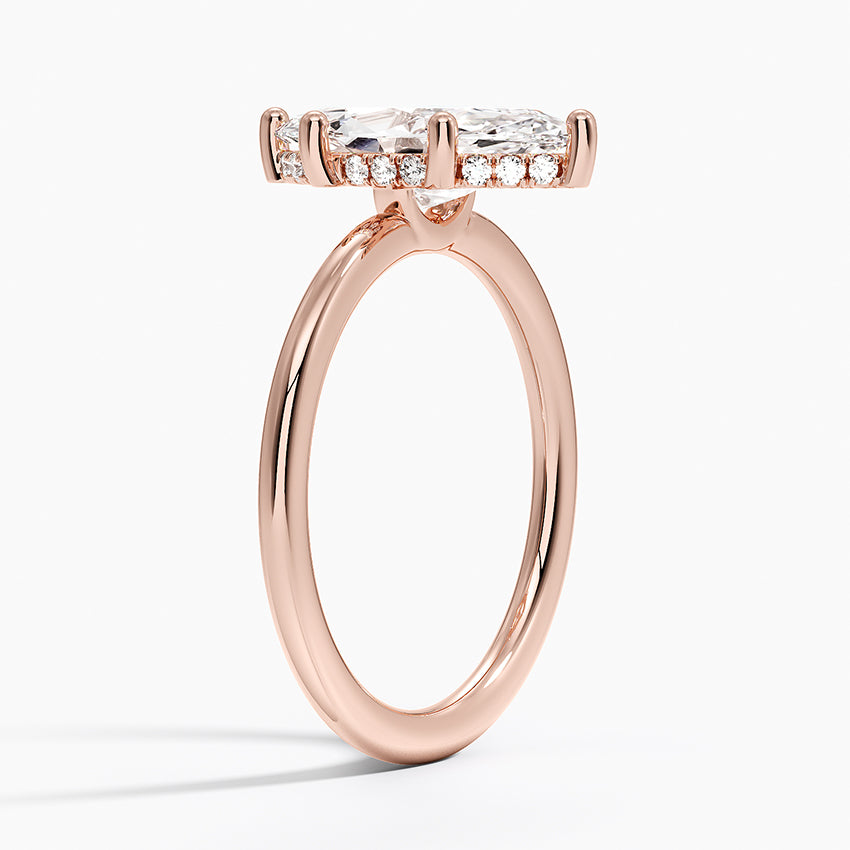 2.10 Karat Marquise Kesim Hidden Halo Tasarım Tektaş Laboratuvar Pırlanta Yüzük - Lucerne