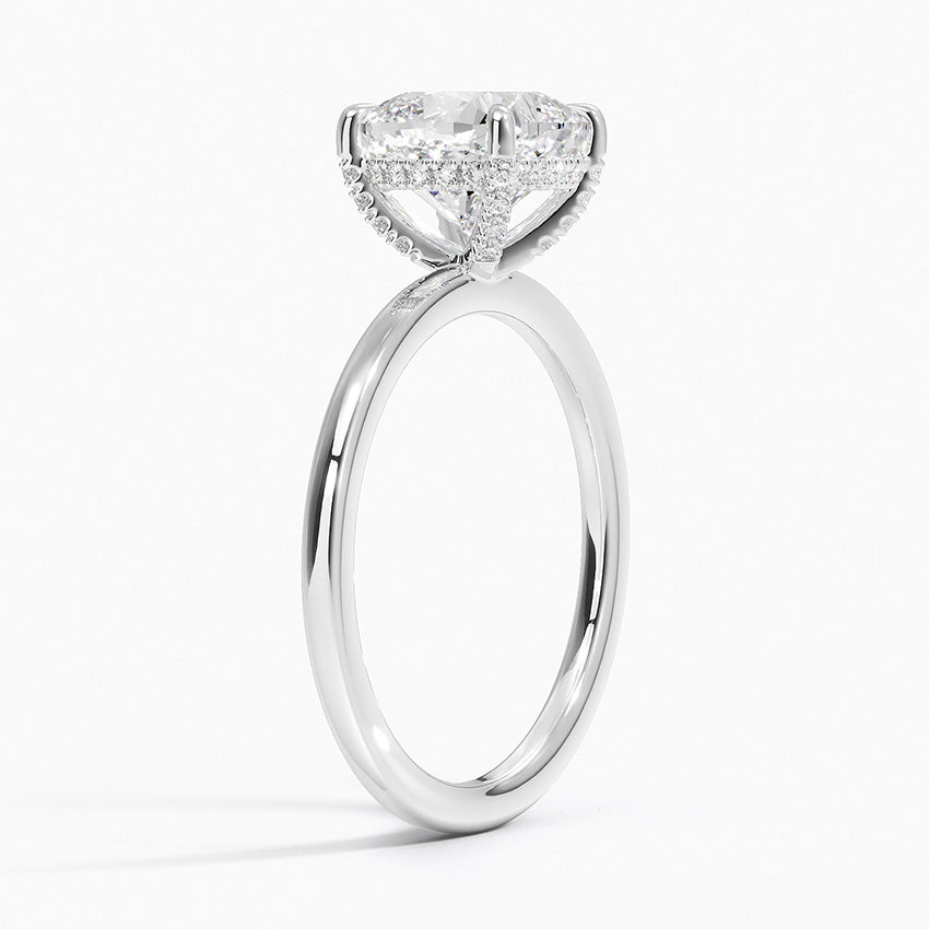 1.60 Carat Princess Halo Design Solitaire Lab Diamond Ring 18K - Florina 