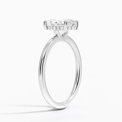 2.10 Oval Kesim Hidden Halo Tasarım Tektaş Laboratuvar Pırlanta Yüzük - Melara