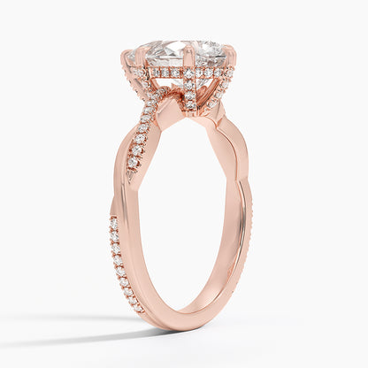 1.60 Carat Princess Halo Design Solitaire Lab Diamond Ring 18K - Florina 