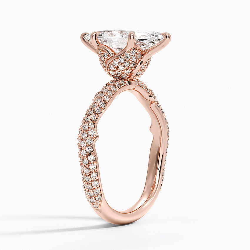 2.75 Karat Marquise Kesim Hidden Halo Tasarım Tektaş Laboratuvar Pırlanta Yüzük - Sorrento