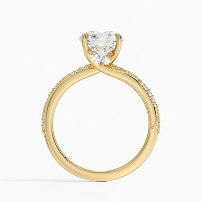 2.25 Karat Hidden Halo Tasarım Tektaş Laboratuvar Pırlanta Yüzük 18K  - Melora - Bold Diamonds