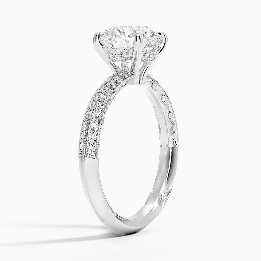 2.50 Cushion Kesim Yarım Tur Tasarım Tektaş Laboratuvar Pırlanta Yüzük - Selara