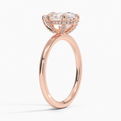 1.60 Carat Princess Halo Design Solitaire Lab Diamond Ring 18K - Florina 