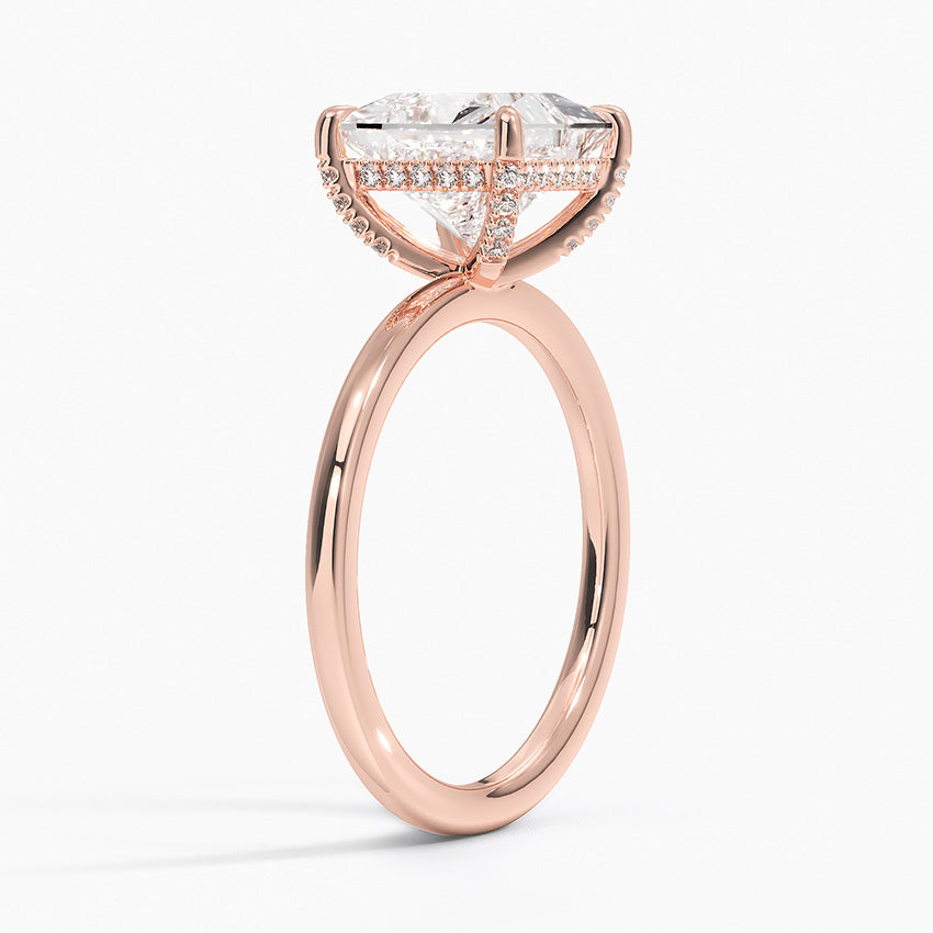 1.60 Carat Princess Halo Design Solitaire Lab Diamond Ring 18K - Florina 