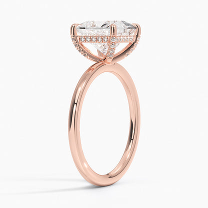 1.60 Carat Princess Halo Design Solitaire Lab Diamond Ring 18K - Florina 