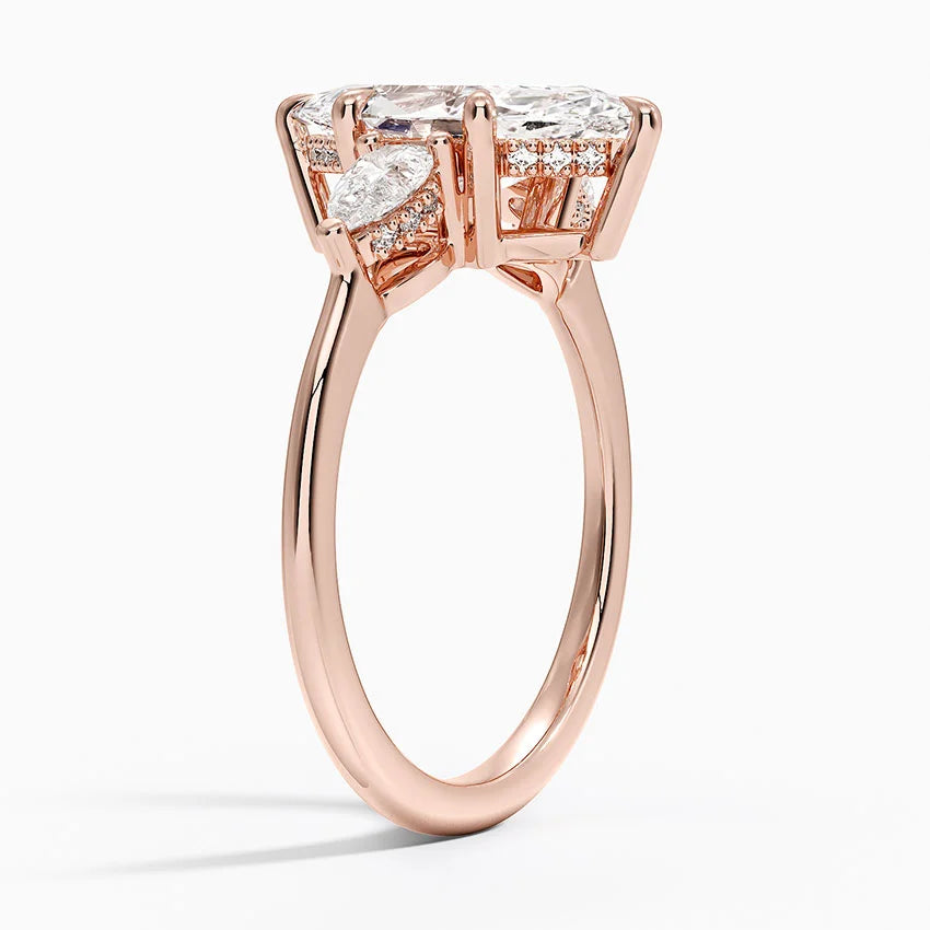 2.50 Marquise Kesim Hidden Halo Tasarım Tektaş Laboratuvar Pırlanta Yüzük - Nilora