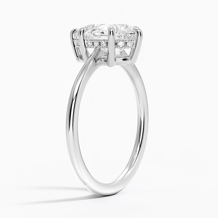 2.10 Karat Damla Kesim Hidden Halo Tasarım Tektaş Laboratuvar Pırlanta Yüzük - Monaco
