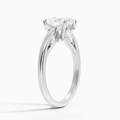 2.30 Oval Kesim Hidden Halo Tasarım Tektaş Laboratuvar Pırlanta Yüzük - Dalara