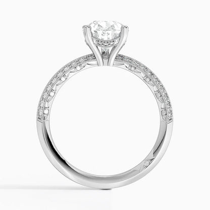 2.50 Damla Kesim Yarım Tur Tasarım Tektaş Laboratuvar Pırlanta Yüzük - Selara