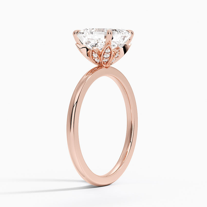 2.15 Karat Asscher Kesim Hidden Halo Tasarım Tektaş Laboratuvar Pırlanta Yüzük - Delora - Bold Diamonds