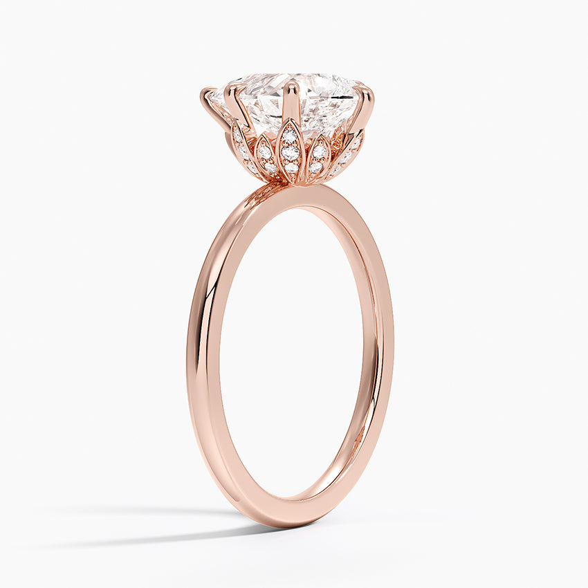 Altı Tırnak 2.15 Karat Damla Kesim Hidden Halo Tasarım Tektaş Laboratuvar Pırlanta Yüzük - Delora - Bold Diamonds