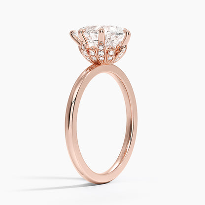 1.60 Carat Princess Halo Design Solitaire Lab Diamond Ring 18K - Florina 