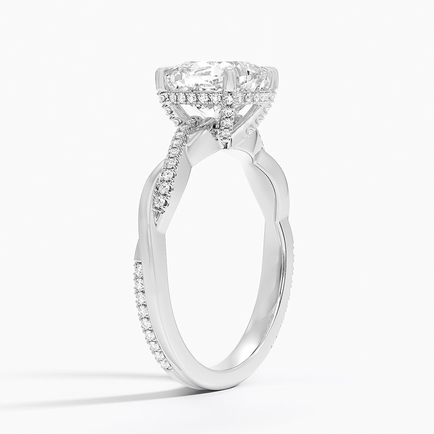 1.60 Carat Princess Halo Design Solitaire Lab Diamond Ring 18K - Florina 