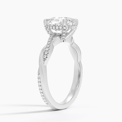 1.60 Carat Princess Halo Design Solitaire Lab Diamond Ring 18K - Florina 