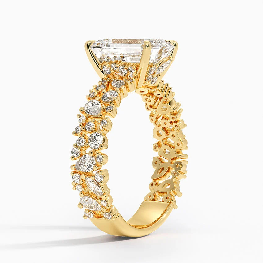 3.00 Karat Emerald Kesim Özel Tasarım Tektaş Laboratuvar Pırlanta Yüzük - Cannes