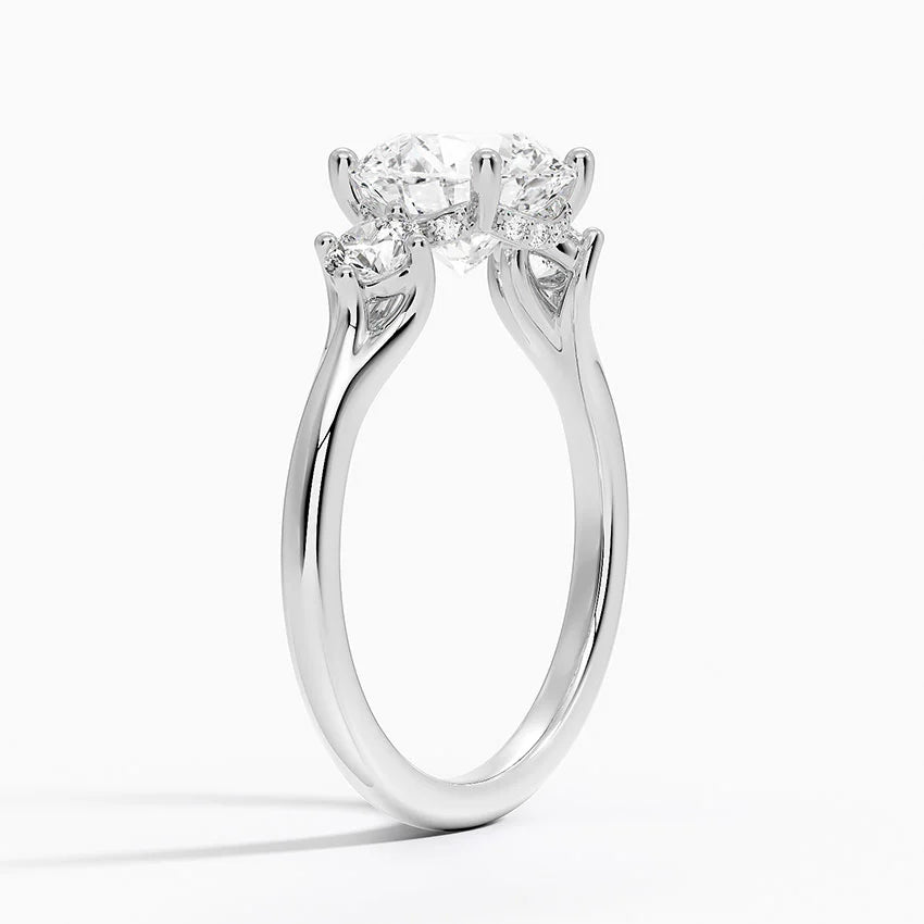 1.60 Carat Princess Halo Design Solitaire Lab Diamond Ring 18K - Florina 