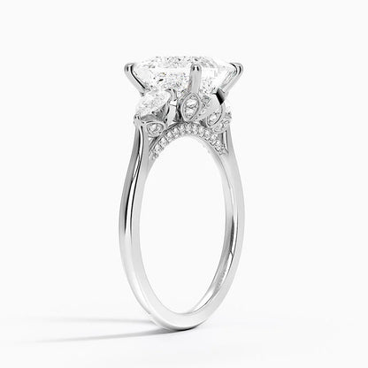1.60 Carat Princess Halo Design Solitaire Lab Diamond Ring 18K - Florina 