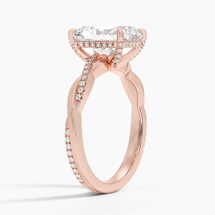 2.25 Karat Radiant Kesim Hidden Halo Tasarım Tektaş Laboratuvar Pırlanta Yüzük  - Riga