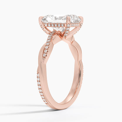 1.60 Carat Princess Halo Design Solitaire Lab Diamond Ring 18K - Florina 