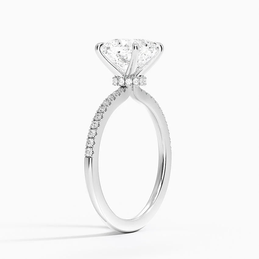 1.60 Carat Princess Halo Design Solitaire Lab Diamond Ring 18K - Florina 
