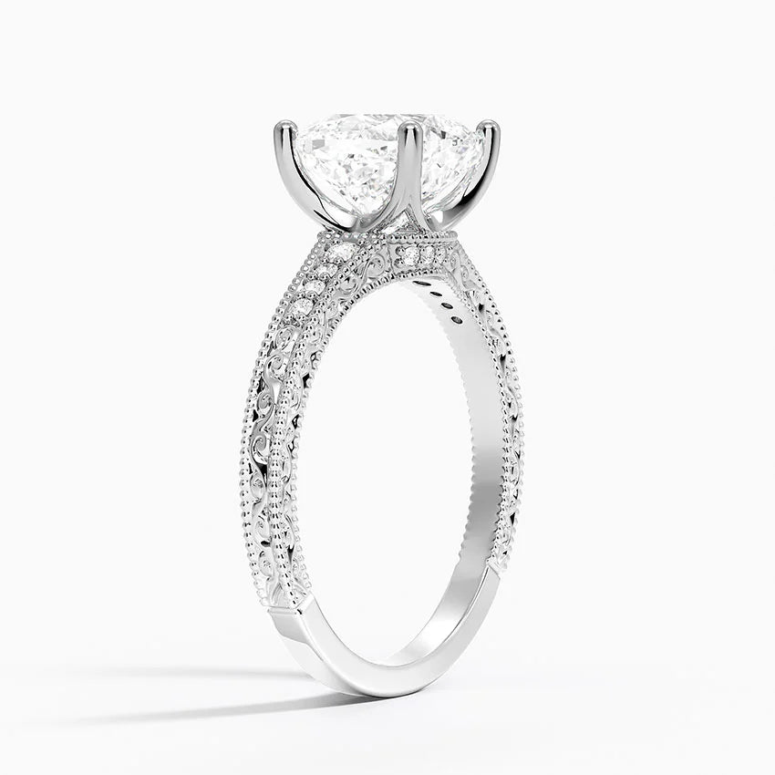 2.15 Cushion Kesim Hidden Halo Tasarım Tektaş Laboratuvar Pırlanta Yüzük - Silora