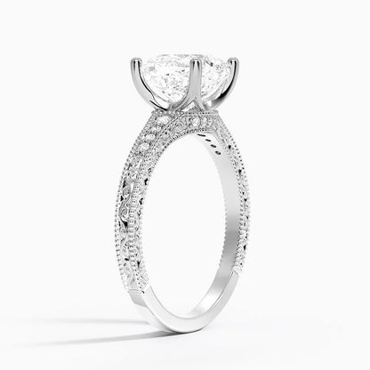 2.15 Cushion Kesim Hidden Halo Tasarım Tektaş Laboratuvar Pırlanta Yüzük - Silora