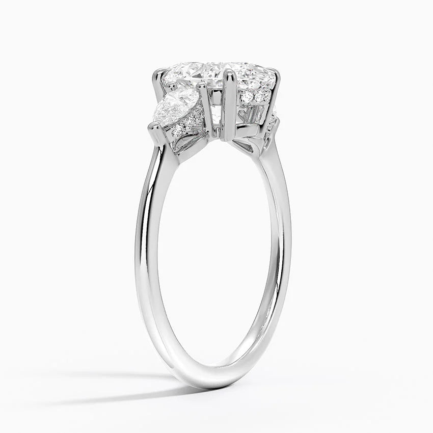 2.50 Oval Kesim Hidden Halo Tasarım Tektaş Laboratuvar Pırlanta Yüzük - Nilora