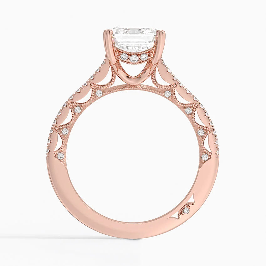2.50 Karat Emerald Kesim Halo Tasarım Tektaş Laboratuvar Pırlanta Yüzük - Dijon