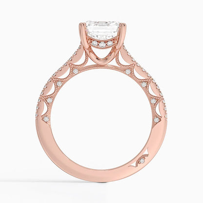 2.50 Emerald Kesim Halo Tasarım Tektaş Laboratuvar Pırlanta Yüzük - Nilara