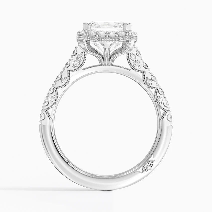 2.50 Karat Emerald Kesim Hidden Halo Tasarım Tektaş Laboratuvar Pırlanta Yüzük - Capri
