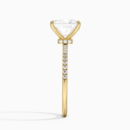 1.60 Carat Princess Halo Design Solitaire Lab Diamond Ring 18K - Florina 