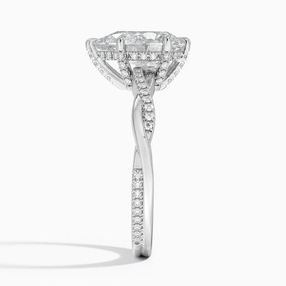 1.60 Carat Princess Halo Design Solitaire Lab Diamond Ring 18K - Florina 