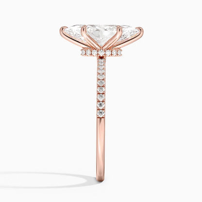 1.60 Carat Princess Halo Design Solitaire Lab Diamond Ring 18K - Florina 