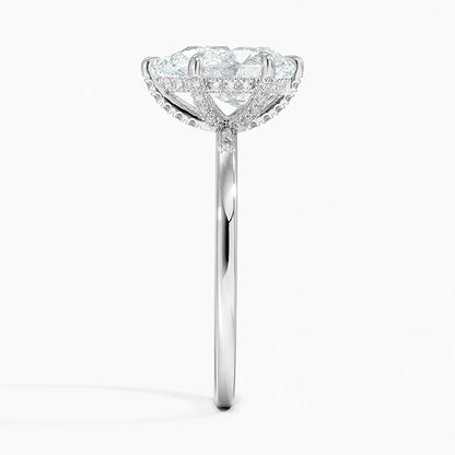 1.60 Carat Princess Halo Design Solitaire Lab Diamond Ring 18K - Florina 