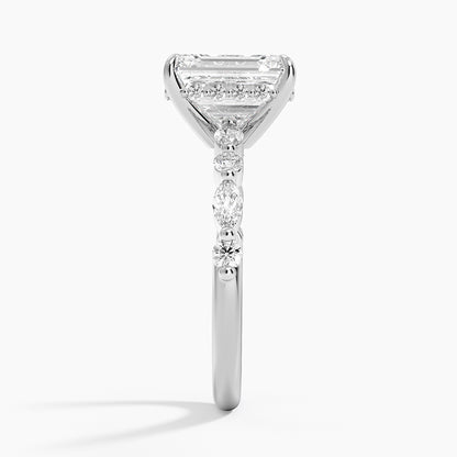 1.60 Carat Princess Halo Design Solitaire Lab Diamond Ring 18K - Florina 
