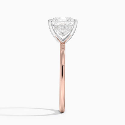 2.10 Karat Prenses Kesim Hidden Halo Tasarım Tektaş Laboratuvar Pırlanta Yüzük 18K  - Elora - Bold Diamonds