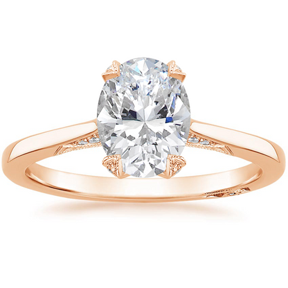 2.25 Oval Kesim Hidden Halo Tasarım Tektaş Laboratuvar Pırlanta Yüzük - Telara