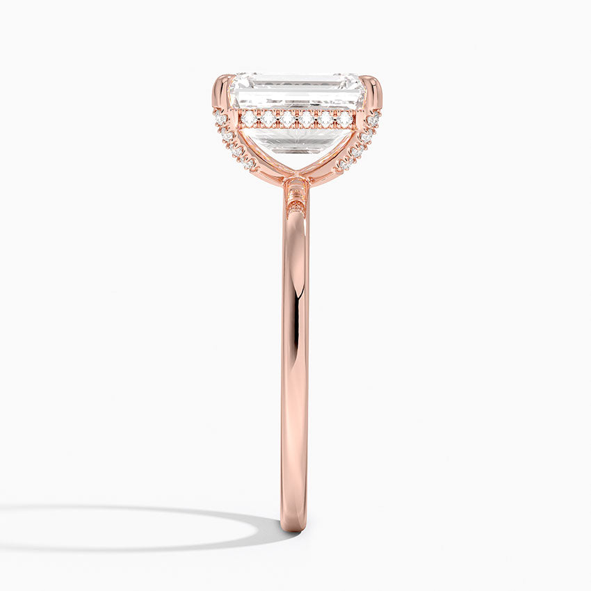 2.15 Karat Emerald Kesim Hidden Halo Tasarım Tektaş Laboratuvar Pırlanta Yüzük - Gilora - Bold Diamonds