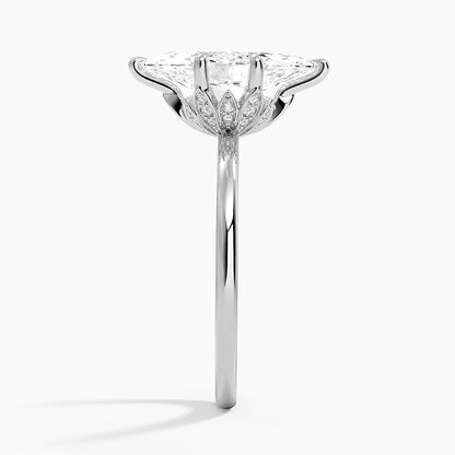 1.60 Carat Princess Halo Design Solitaire Lab Diamond Ring 18K - Florina 
