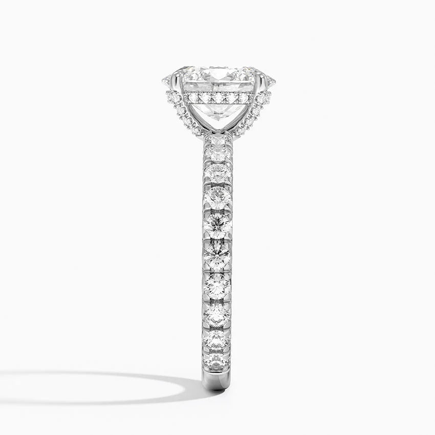 2.75 Karat Oval Kesim Hidden Halo Tasarım Tektaş Laboratuvar Pırlanta Yüzük 18K  - Selora - Bold Diamonds