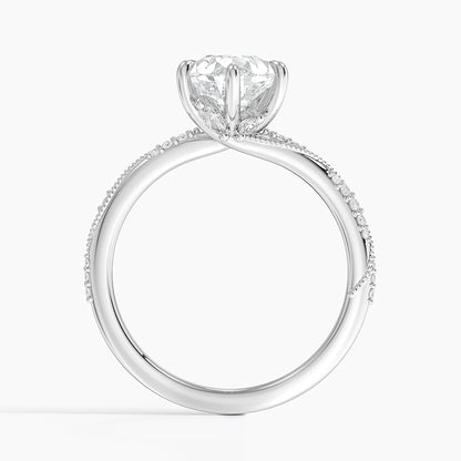 2.25 Karat Damla Kesim Hidden Halo Tasarım Tektaş Laboratuvar Pırlanta Yüzük 18K  - Melora
