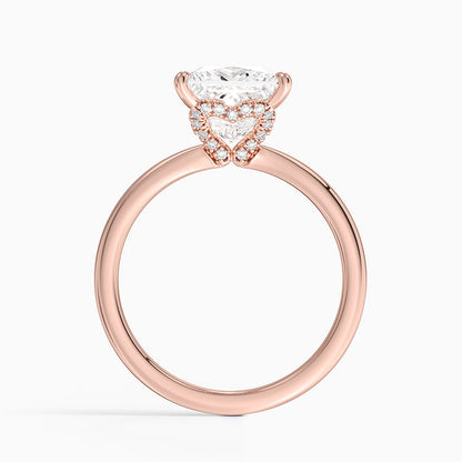 2.15 Prenses Kesim Hidden Halo Tasarım Tektaş Laboratuvar Pırlanta Yüzük - Vilora