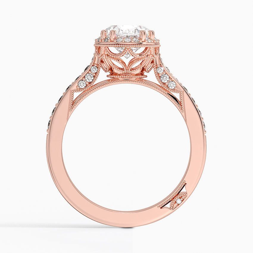 2.50 Oval Kesim Halo Tasarım Tektaş Laboratuvar Pırlanta Yüzük 18K - Tilara